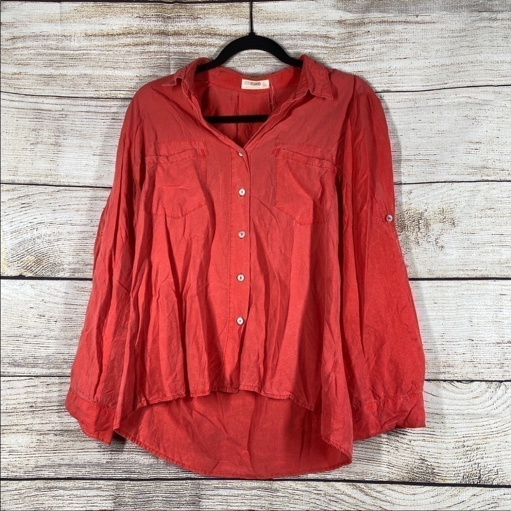 Hollister pink button down shirt